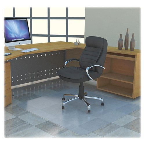 Lorell, Hard Floor Rectangler Polycarbonate Chairmat, 1 Each, Clear