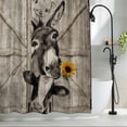thumbnail image 2 of Funny Farm Animals Standard Shower Curtain Set, Waterproof Shower Curtains for Bathroom, Vintage Barn Brown Sunflowers Washable Fabric Bath Curtain for Bathtub Decoration with Hooks 72x72 Inches, 2 of 9