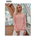 thumbnail image 1 of Pull-Over à Manches Longues pour Femmes, Pull Ample en Tricot Uni, 1 of 6