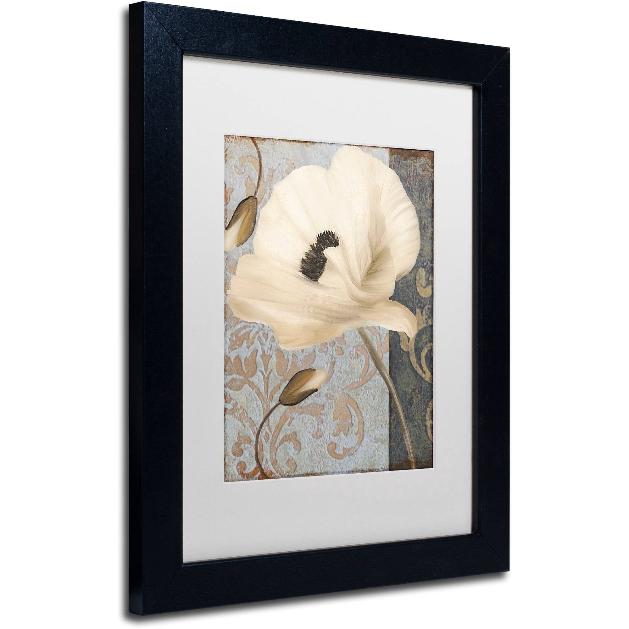 Trademark Fine Art "Poppy Brocade II" Canvas Art by Color Bakery White Matte, Black Frame