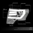 thumbnail image 2 of DNA Motoring For 09-14 Ford F150 LED DRL Chrome Clear Corner Projector Headlight Lamps Pair, 2 of 10