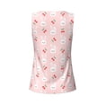 thumbnail image 5 of Xecao Rabbit And Cherry print women's scoop neck, loose-fit workout tank tops for the gym., 5 of 9