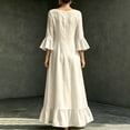 thumbnail image 5 of Sentmoon Womens Dress Long Sleeve V-Neck Spring Maxi Dresses for Women Ruffle Flowy Loose Casual Athletic Dress for Lounge and Relax, 5 of 8