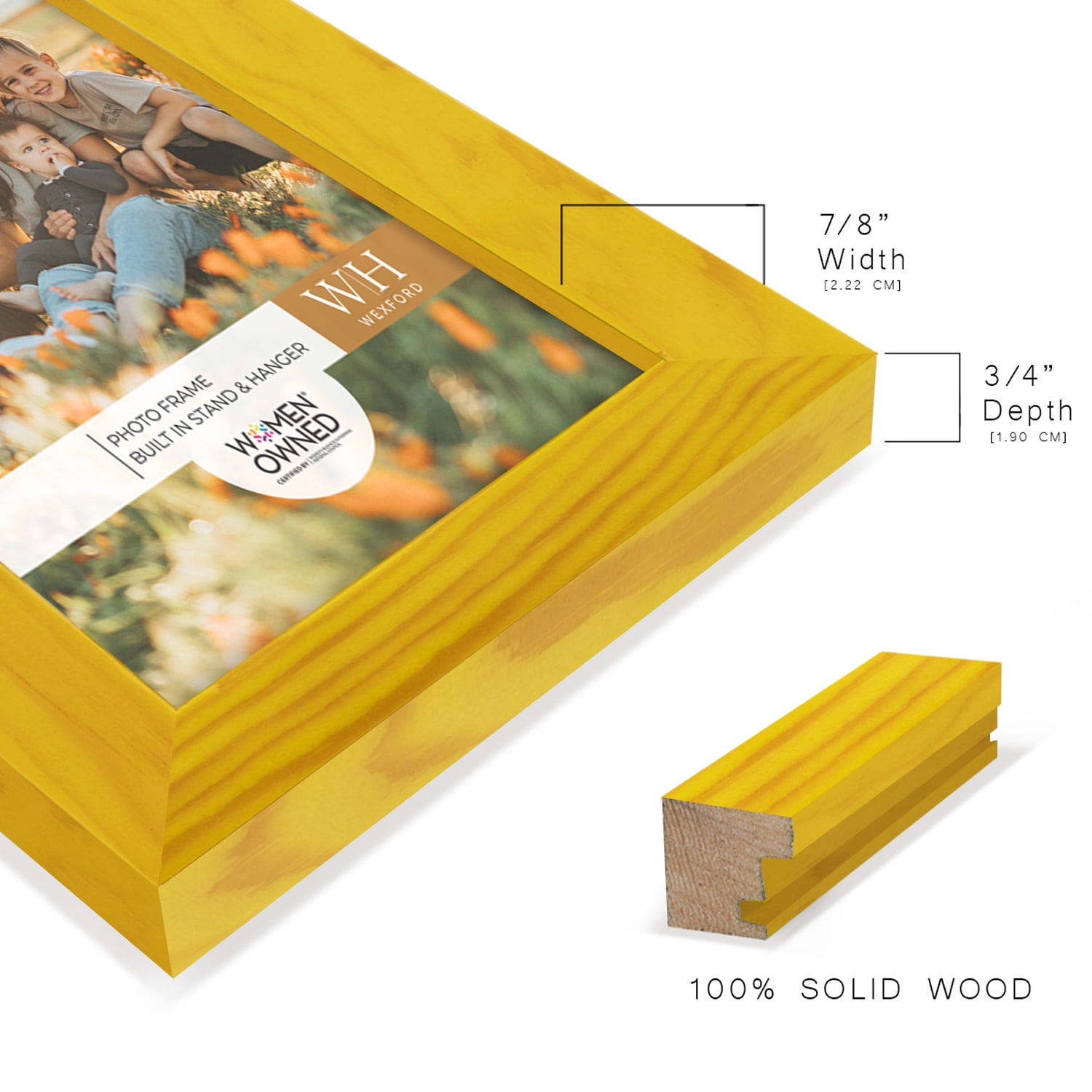 Woodgrain 4 in. x 6 in. Sunflower Yellow Picture Frame (Set of 2)