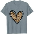 thumbnail image 3 of Leopard Print Heart T-Shirt for Womens Short Sleeve Crew Neck Tee Fashion Valentine's Day Shirts Petite Tops, 3 of 5