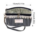 thumbnail image 3 of SUYOLL Blue-Grey Striped Purse Fresh Garden Double Zipper Small Purse Cute Mini Pouch Portable Zipper Wallet For Girls Lightweight Cosmetic Bag Daily Use, 3 of 4