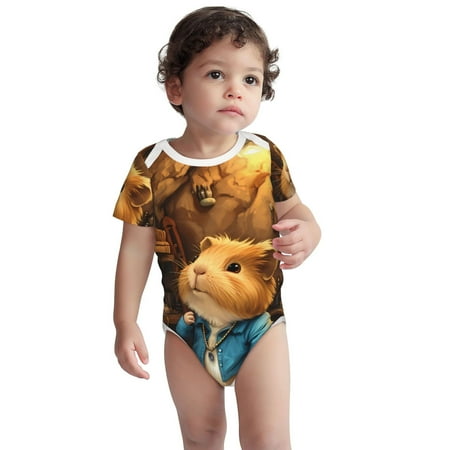 

Kdxio Scientist Guinea Pig Pattern Unisex Baby Cotton Short Sleeve Bodysuits-12 Months