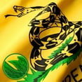 thumbnail image 3 of G128 – Dont Tread on Me (Gadsden) Flag | 2x3 feet | Heavy Duty Spun Polyester 220GSM Embroidered – Tough, Durable, Indoor/Outdoor, Vibrant Colors, Brass Grommets, 3 of 9
