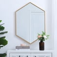 thumbnail image 2 of Metal frame hexagon mirror 24 inch in Brass, 2 of 5