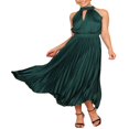 thumbnail image 2 of PENGXIANG Robe Midi Sans Manches à la Mode pour Femmes en Couleur Unie, 2 of 4