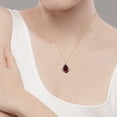 thumbnail image 4 of 10k Yellow Gold Genuine Pear-shape Garnet Teardrop Pendant Necklace, 4 of 5