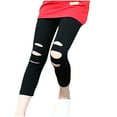 thumbnail image 5 of Juslio Girls Pants 3-14 Years Girls' Casual Solid Color Elastic Cropped（Black Capris， 110）, 5 of 5