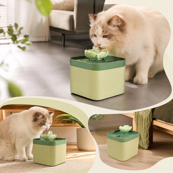 Automatic Cat Water Fountain 1.5L, Ceramic Pet Water Dispenser with Filter, Low Noise Pump for Cats and Dogs