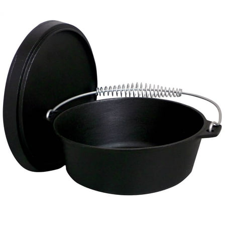 

Seasoned 12 Qt. Cast Iron Dutch Oven and Coal Lid w Handle