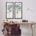 thumbnail image 2 of Stupell Industries Blue Hydrangea Long Stems Botanical & Floral Painting Gray Floater Framed Canvas Art Print Wall Art, 15 x 31, Set of 2, 2 of 9