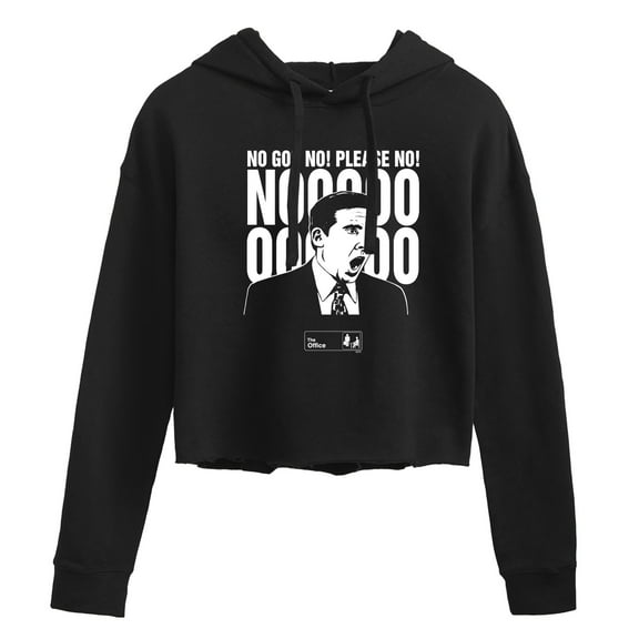The Office - No God Please No - Juniors Cropped Pullover Hoodie