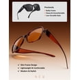 thumbnail image 4 of Polarised Fit Over Sunglasses for Women Over Prescription Glasses - Oversized Lightweight 24g UV400, 2-in-1 Wear Over or Alone, Anti-Glare for Driving Beach Golf Outdoor, 4 of 9