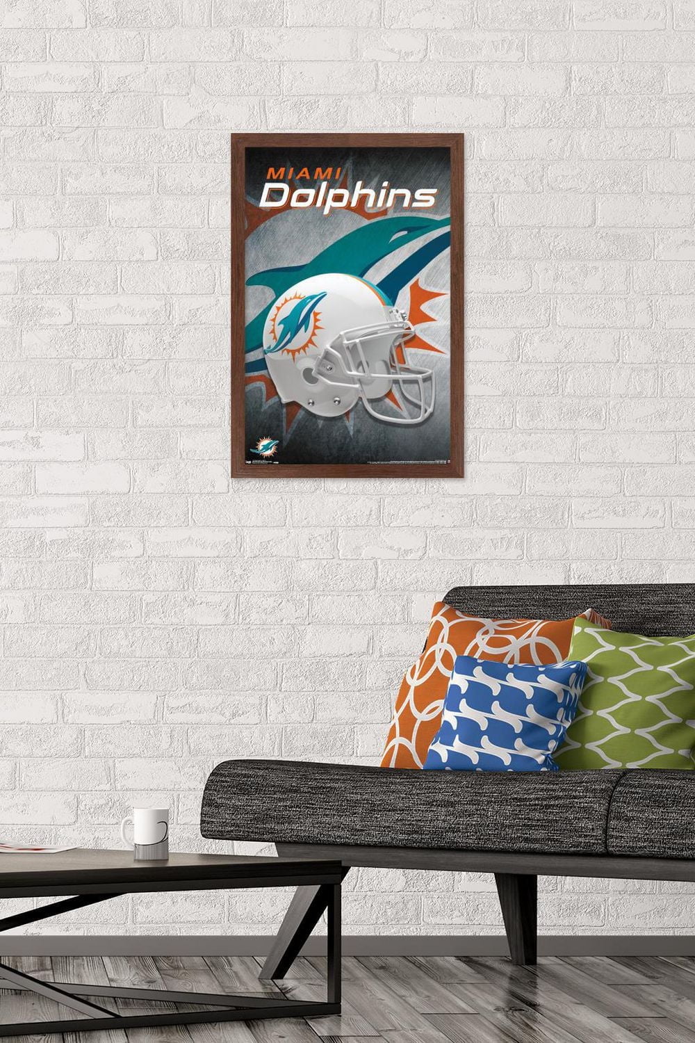 NFL Miami Dolphins - Helmet 18 Wall Poster, 14.725" x 22.375" Framed