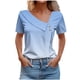 thumbnail image 2 of Fiudx Ofertas Flash Artículos En Oferta Top Informal de Primavera y Verano de Manga Corta con Cuello En V para Mujer, 2 of 5