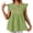 Light green, variant on Trendy Textured Top for Women Embroidery Detail Pleated Long Sleeve Loose Flowy Blouse with Decorative Button Trim for Vacation Party Hiking, Red, 2XL