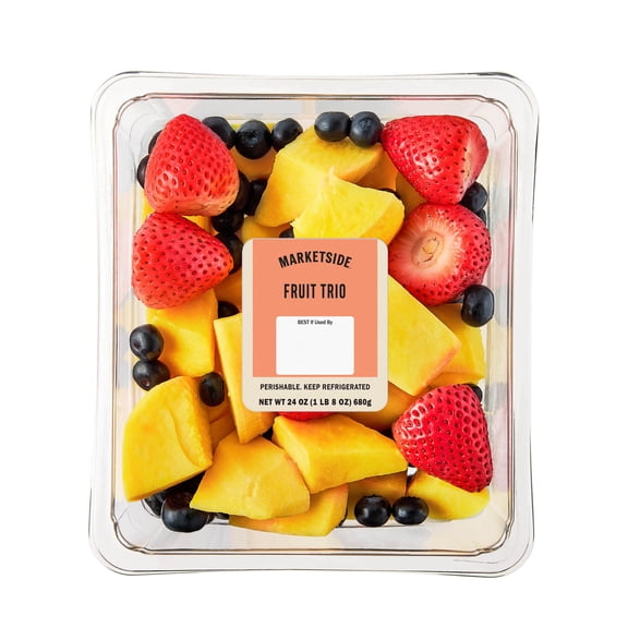 Marketside Fresh Cut Trio Fruit Blend Bowl with Blueberries, Strawberries, and Mango, 24 oz