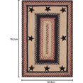 thumbnail image 2 of Primitive Star Gloucester Premium Jute Braided Area Rug by Homespice, 20 x 30 Rectangular Black, Reversible, Natural Jute Yarn Rustic, Country, Primitive, Farmhouse Style - 30 Day Risk Free Purchase, 2 of 8