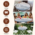 thumbnail image 7 of Navy Blue Coastal Wave Round Tablecloth, Fitted Table Cover with Elastic for 55"-60" Round Tables, Summer Modern Ocean Beach Table Cloth Outdoor Indoor Dinning Party Waterproof Tablecloths, 7 of 7