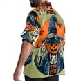 thumbnail image 3 of Halloween Font Men's Casual Poplin Printed Button Down Short Sleeve Summer Beach Shirts - Unisex, 3 of 6