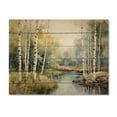 thumbnail image 3 of Designart "Silent Woods Birch Woods II" Tree Birch Print on Natural Pine Wood, 3 of 5