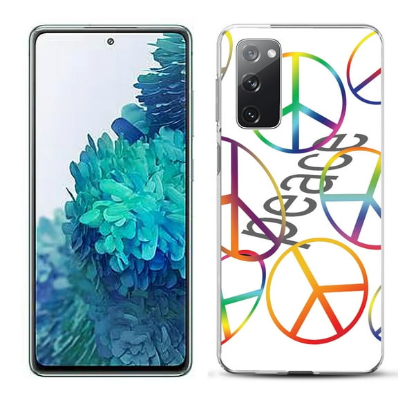 Slim-Fit Gel TPU Phone Case for Samsung Galaxy S20 FE 5G Fan Edition, by OneToughShield ® - Colorful Peace