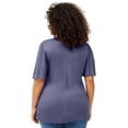 thumbnail image 2 of Ellos Plus Size Stretch Knit V-Neck Ruffle Front Tunic, 2 of 3