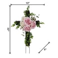 thumbnail image 4 of Mainstays 22 in Outdoor Rose Twig Cross Artificial Flower, Pink, 4 of 8