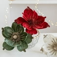 thumbnail image 4 of 6 Pcs Christmas Glitter Flower Artificial Poinsettia Flowers with Stem 9.4inch Christmas Tree Flowers for Xmas Wedding Holiday Decor Wreath Garland Photo Prop, 4 of 4