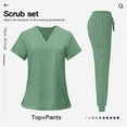 thumbnail image 2 of Women's Scrubs Set Nurse Work Clothing Nursing Uniform for Beauty Salon Light Blue M, 2 of 7