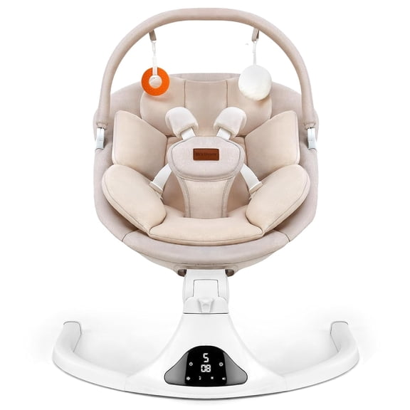 Baby Swings for Infants Remote Control Bluetooth Music 5-Speed Beige