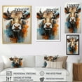 thumbnail image 4 of Designart "Urban Pop Art With A Cow" Animals Cow Floater Framed Wall Art Living Room, 4 of 5