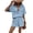 Sky Blue, variant on JULMCOMO Two Piece Sets for Women Deep V Neck Loose Fit Button Down Shirts Short Sleeve Wide Leg Summer Travel Lounge Sets Sky Blue M