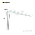 thumbnail image 2 of Dynaforge 20 Pack White 11x9 in. Heavy Duty Dual Rib Floating Shelf Bracket L Shape 300 lbs Load Capacity, 2 of 6