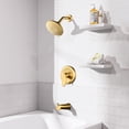 thumbnail image 4 of Wowow Single Handle 5-Spray Tub and Shower Faucet 1.8 GPM with High Pressure Showerhead in Brushed Gold (Valve Included), 4 of 8