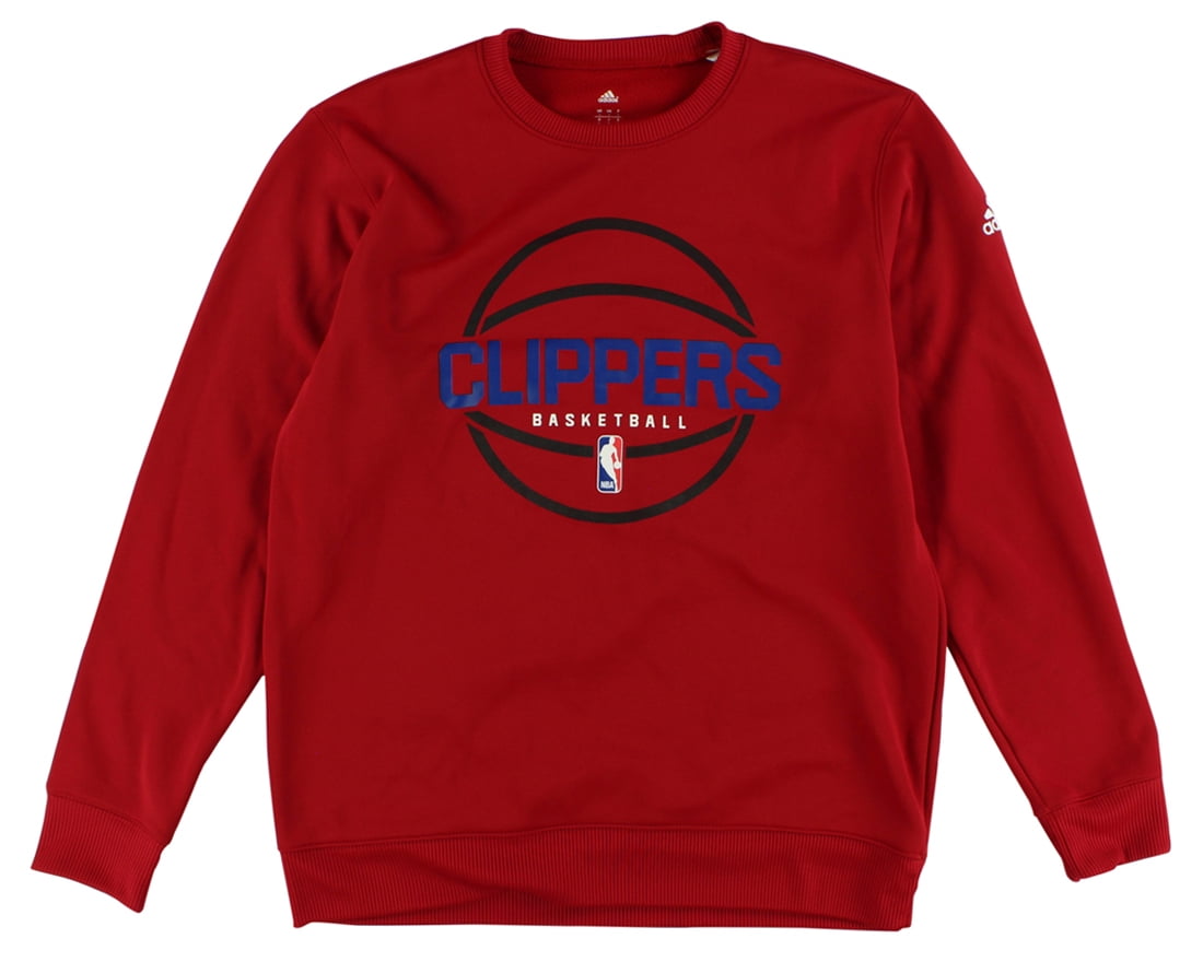 Adidas Mens Los Angeles Clippers New Ball Crew Sweatshirt Red L by Adidas