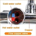thumbnail image 5 of ABPETE Pro-Grade Fold-Down Camper Faucet,360° Swivel Brass Spout with Chrome Finish | Hot/Cold Mixer for RV Kitchens & Marine Decks (G9/16 Black Base Curve), 5 of 14
