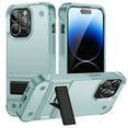 thumbnail image 4 of For Apple iPhone 14 Plus (6.7") Heavy Duty with Kickstand Stand Hybrid Sturdy TPU Military Armor Durable Shockproof Phone Case Cover by Xpression - Teal, 4 of 6