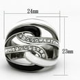 thumbnail image 2 of High polished (no plating) Stainless Steel Ring with Top Grade Crystal in Clear for Women Style TK1018, 2 of 4