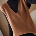 thumbnail image 5 of Ediodpoh Women's Knit Vest Deep V Neck Loose Fitting Sleeveless Pullover Sweater Sweater Vest for Casual Wear and Cardigan Style Brown XXL, 5 of 5