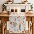 thumbnail image 2 of Table Runner - 36 Inch Long, Pink Spring Easter Kitchen Dining Table Runner Dresser Scarves, Bunny Carrots Eggs Floral Botanical Farmhouse Decor for Coffee Tables Wedding Party Banquet, 2 of 8
