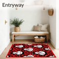 thumbnail image 3 of ODIKA 5'x7' Machine Washable Non-Slip Area Rug, Holiday Plaid Ensemble Featuring Cheerful Snowman and Festive Iconography High Traffic Rug, Red, 622322, 3 of 7