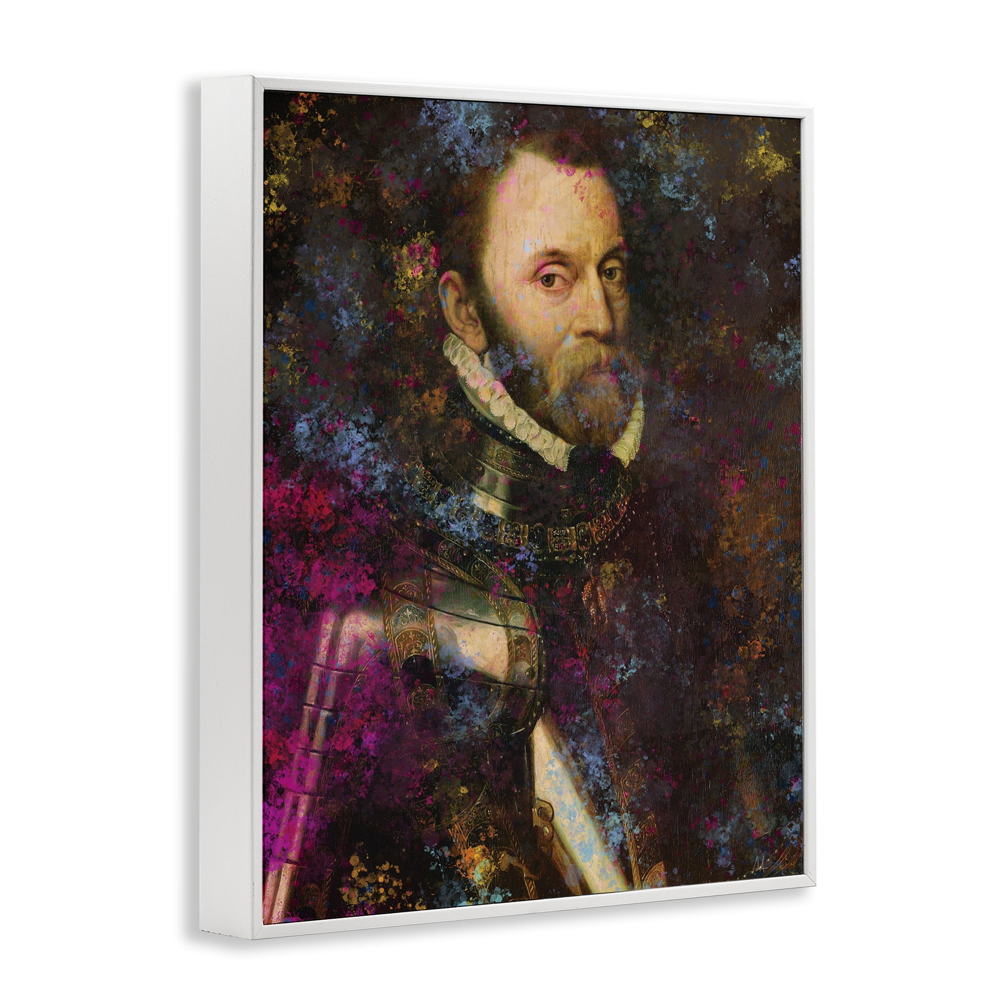 Stupell Industries Dappled Royalty Portrait White Framed Giclee Art, design by Sarah Adams