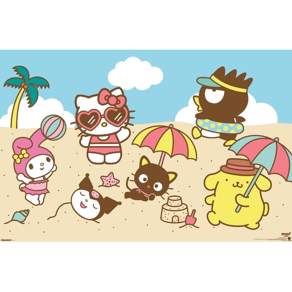 Hello Kitty and Friends: 2023 Seize The Moment - Beach Fun Wall Poster, 22.375" x 34"