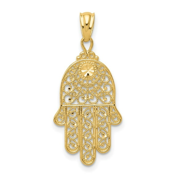 10k Yellow Gold Hand of God Pendant