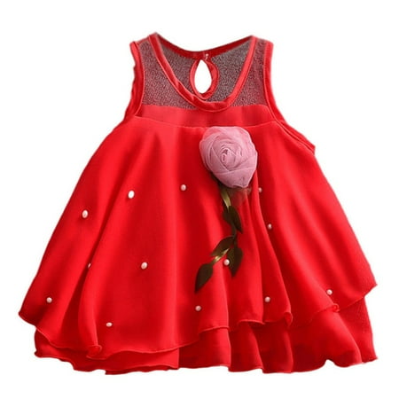 

Solid Tulle Sleeveless Dresses Baby Girls Toddler Flowers Skirt Party Princess Girls Outfits&Set